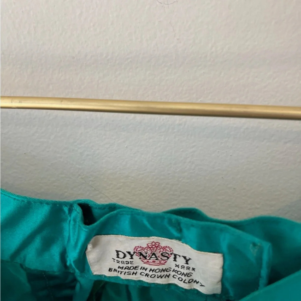 Vintage Dynasty Silk green maxi long skirt - Picture 5 of 5